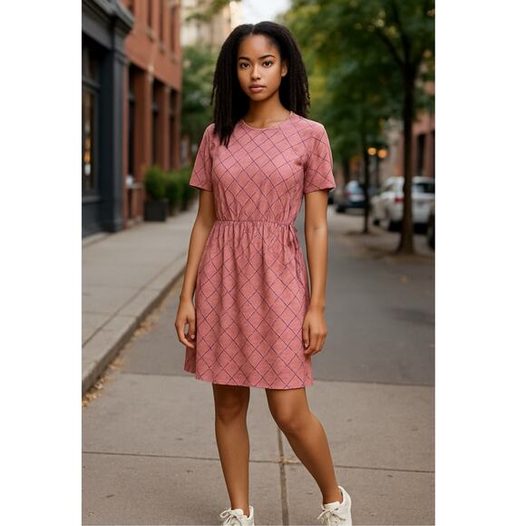 3.1 phillip lim X FILA dress Logo Pink M Tennis Prep Spotty Casual Street Wear - Picture 1 of 11
